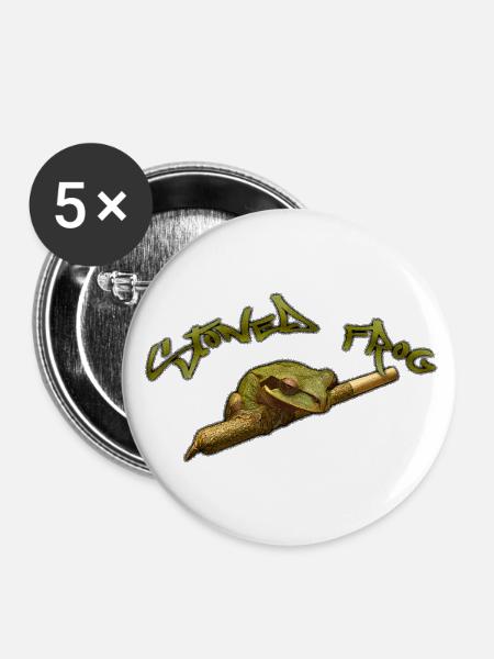 Stoned Frog - Buttons klein 25 mm (5er Pack) - Weiß