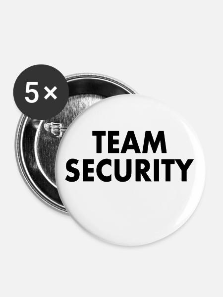 Team security - Buttons klein 25 mm (5er Pack) - Weiß