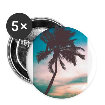Palme - Buttons klein 25 mm (5er Pack) - Weiß - Vorne