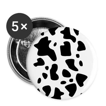 Cow spots - Buttons small 1''/25 mm (5-pack) - white - Front