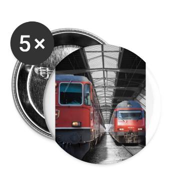 Train 3 - Buttons klein 25 mm (5er Pack) - Weiß - Vorne