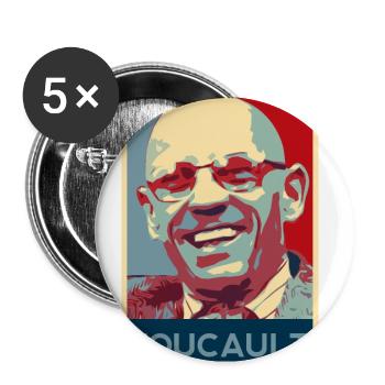Michel Foucault - Buttons small 1''/25 mm (5-pack) - white - Front