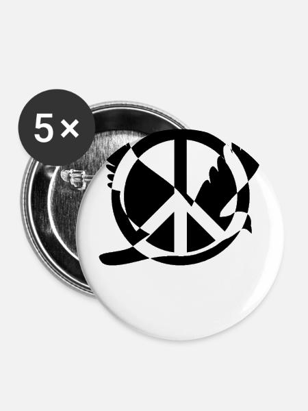 FRIEDEN FRIEDEN - Buttons klein 25 mm (5er Pack) - Weiß