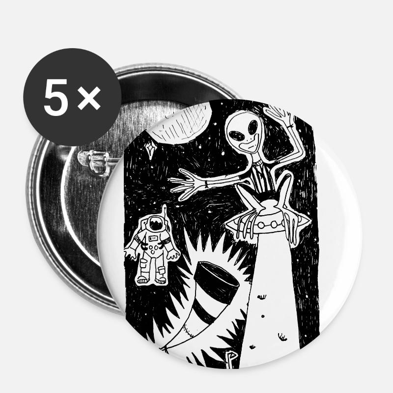 Universe - Buttons klein 25 mm (5er Pack) - Weiß