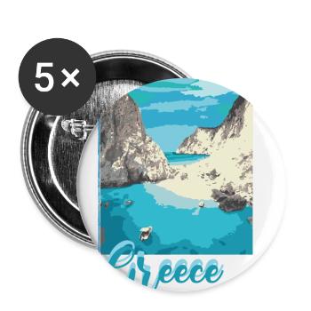 grèce,1000,100,1,2000,1,2000,1,2000, - Lot de 5 petits badges (25 mm) - blanc - Devant