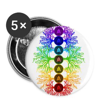 Chakra Energy - Buttons small 1''/25 mm (5-pack) - white - Front
