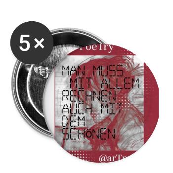 Collection ArtPoeTry - Buttons klein 25 mm (5er Pack) - Weiß - Vorne