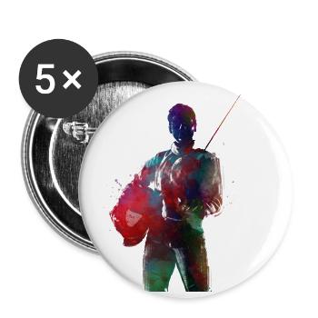 fencing sport art #fencing #sport - Buttons small 1''/25 mm (5-pack) - white - Front