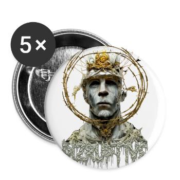 statue gold with barbed wire - Buttons klein 25 mm (5er Pack) - Weiß - Vorne