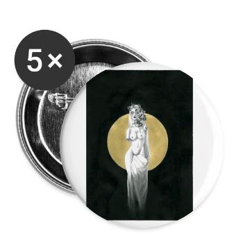 Dunkle Medusa - Buttons klein 25 mm (5er Pack) - Weiß - Vorne