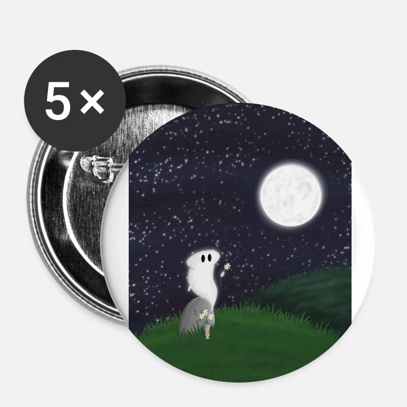The waiting Ghost - Buttons small 1''/25 mm (5-pack) - white