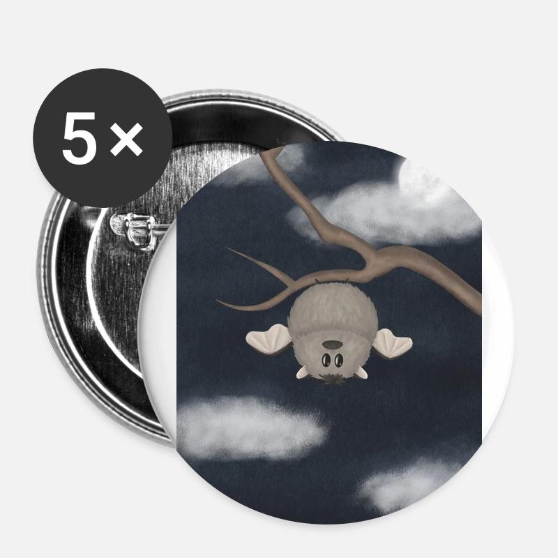 Eine kleine Fledermaus - Buttons klein 25 mm (5er Pack) - Weiß
