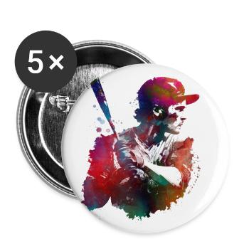 Baseballspieler #baseball #sport - Buttons klein 25 mm (5er Pack) - Weiß - Vorne