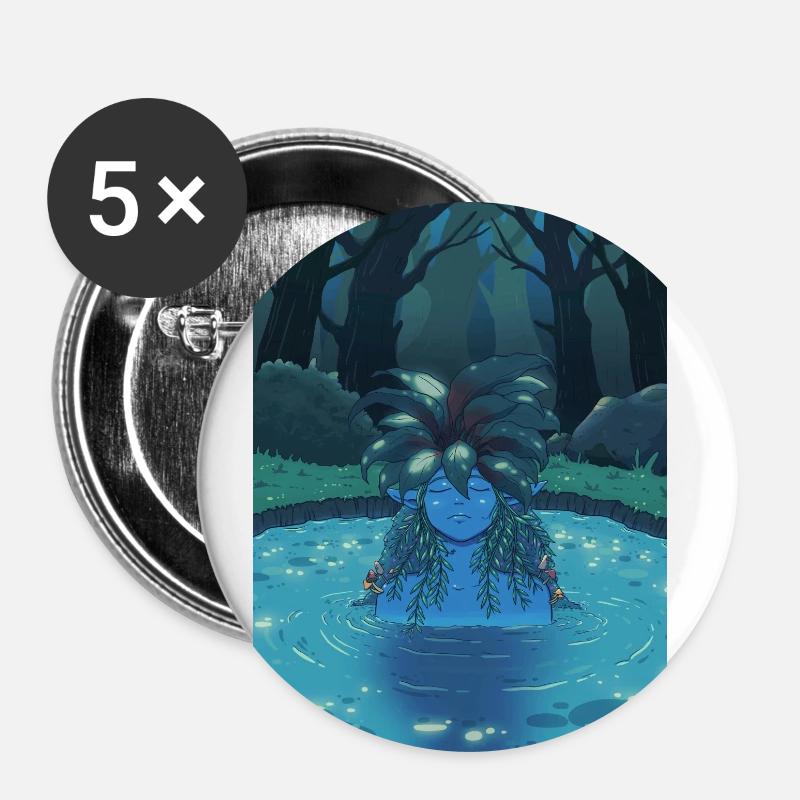 Moonlight Forest - Buttons small 1''/25 mm (5-pack) - white