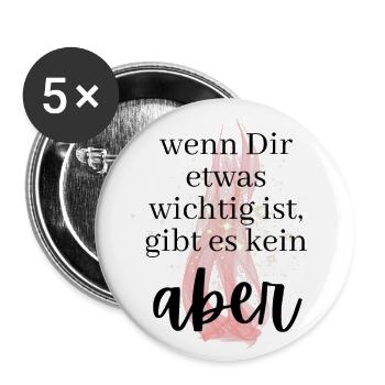 POSITIVE EINSTELLUNG MINDSET Motivation - Buttons klein 25 mm (5er Pack) - Weiß - Vorne