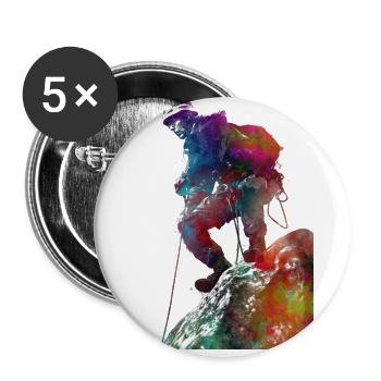 Mountaineer climbing sport art #mountaineer #climb - Buttons small 1''/25 mm (5-pack) - white - Front