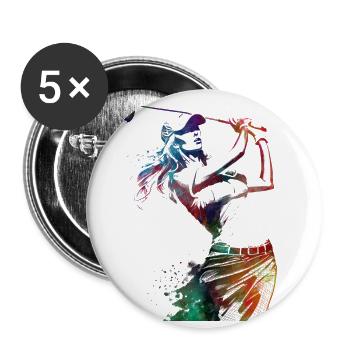 Golfspieler Sport #golf #sport - Buttons klein 25 mm (5er Pack) - Weiß - Vorne
