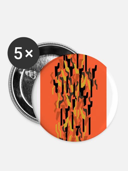 Camouflage Kunst - Buttons klein 25 mm (5er Pack) - Weiß