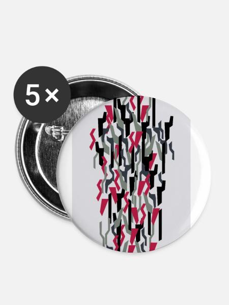 Camouflage Kunst Rot Gaming - Buttons klein 25 mm (5er Pack) - Weiß