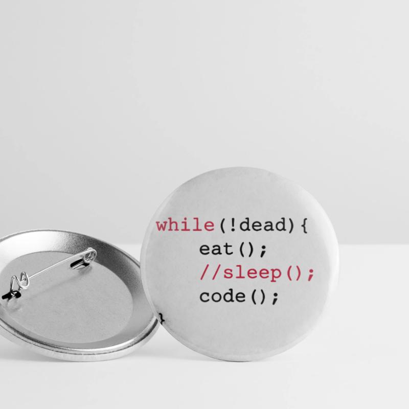 While dead - eat sleep code repeat if Coding Buttons klein 25 mm (5er Pack)