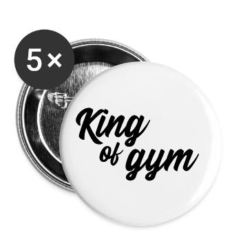 King of gym König der Fitness - Buttons small 1''/25 mm (5-pack) - white - Front