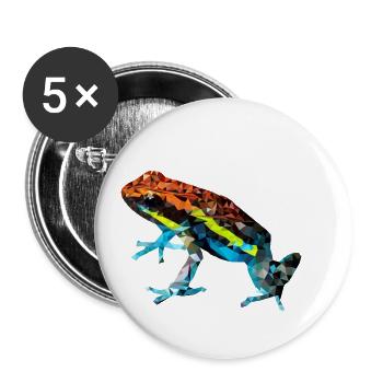 Cadeau de mosaïque Dendrobaten en grenouille fraîche - Lot de 5 petits badges (25 mm) - blanc - Devant