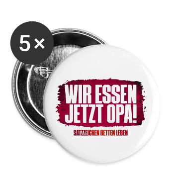 Satzzeichen retten Leben! - Buttons klein 25 mm (5er Pack) - Weiß - Vorne