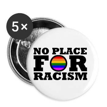Kein platz für rassismus - Buttons klein 25 mm (5er Pack) - Weiß - Vorne