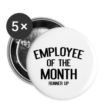 Employee Of The Month Runner Up - Buttons small 1''/25 mm (5-pack) - white - Front