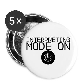 Mode d’interprétation sur 2 - Lot de 5 petits badges (25 mm) - blanc - Devant