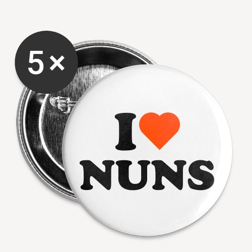 I LOVE NUNS - Buttons small 1''/25 mm (5-pack)