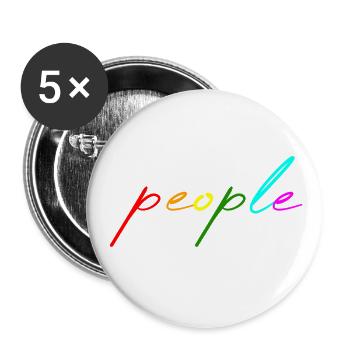 Gens - Lot de 5 petits badges (25 mm) - blanc - Devant