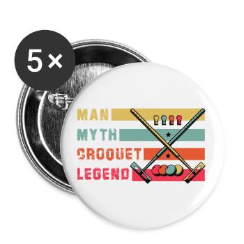 Man Myth Croquet Legend - Buttons small 1''/25 mm (5-pack) - white - Front