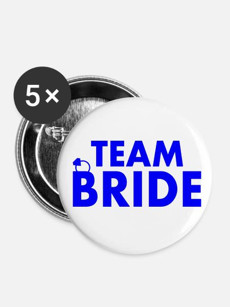 Team bride - Buttons klein 25 mm (5er Pack) - Weiß