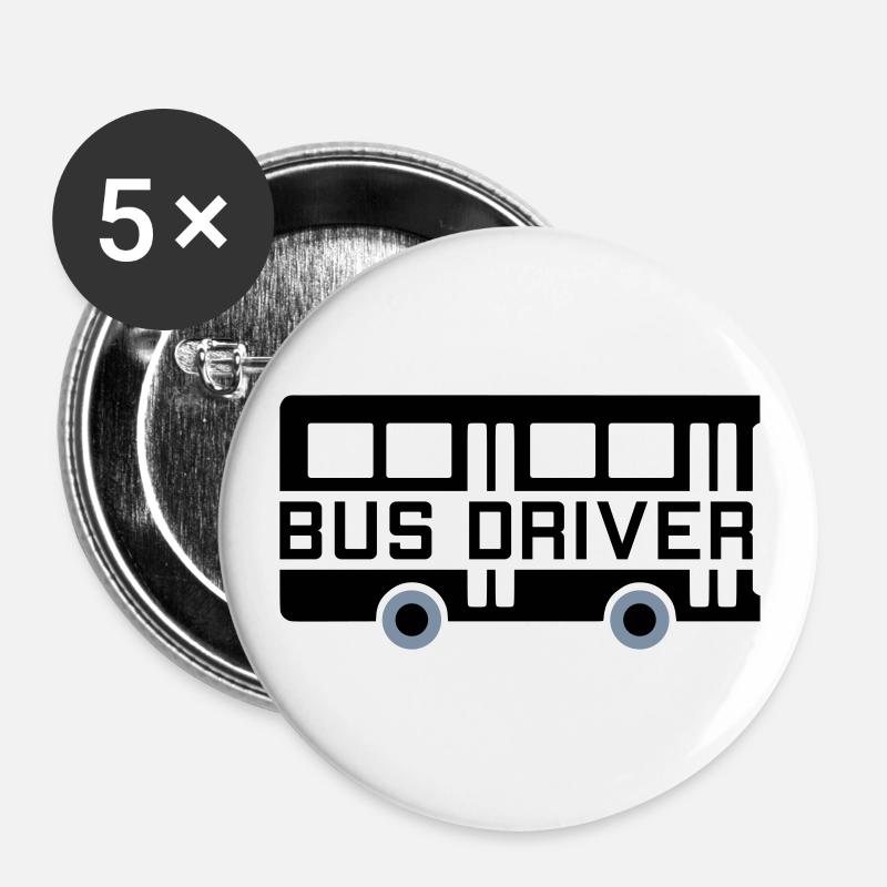 Bus driver (two bus halves) - Buttons small 1''/25 mm (5-pack) - white