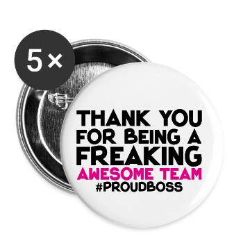 Merci d’être une équipe vraiment géniale 1 - Lot de 5 petits badges (25 mm) - blanc - Devant