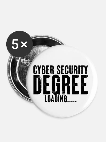 Cyber Security Degree Loading - Buttons klein 25 mm (5er Pack) - Weiß