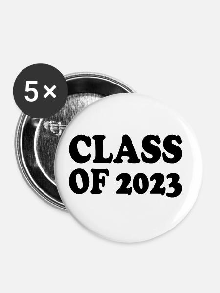 Class of 2023 - Buttons klein 25 mm (5er Pack) - Weiß