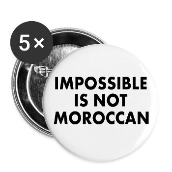 Maroc - impossible is not moroccan - Lot de 5 petits badges (25 mm) - blanc - Devant