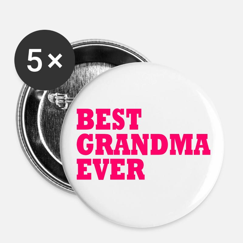 Best grandma ever - Buttons small 1''/25 mm (5-pack) - white