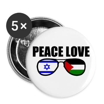 Peace for Free Palestine Israel - Buttons small 1''/25 mm (5-pack) - white - Front