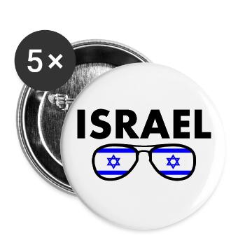 Israel - Buttons small 1''/25 mm (5-pack) - white - Front