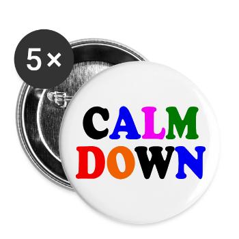 Calm down - Buttons small 1''/25 mm (5-pack) - white - Front