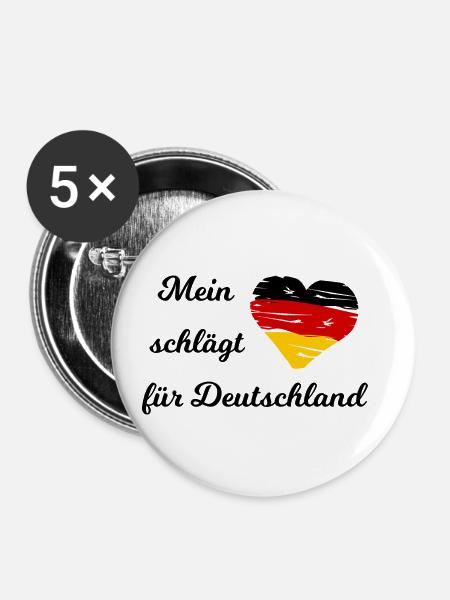 Die Deutschland Liebe - Buttons klein 25 mm (5er Pack) - Weiß