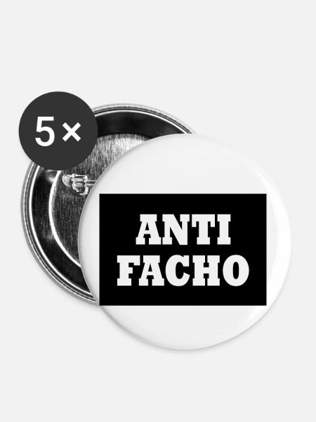 Anti facho - Buttons klein 25 mm (5er Pack) - Weiß
