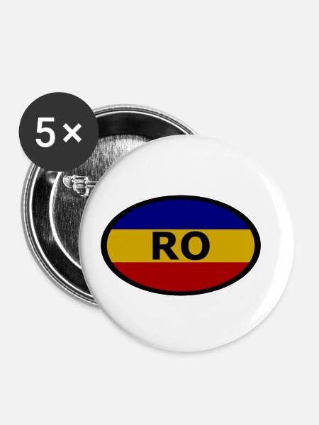 Die Fans aus Rumänien - Buttons klein 25 mm (5er Pack) - Weiß