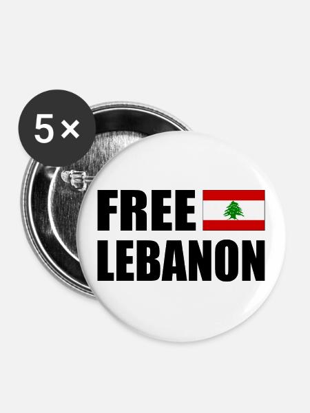 Free palestine - Buttons klein 25 mm (5er Pack) - Weiß