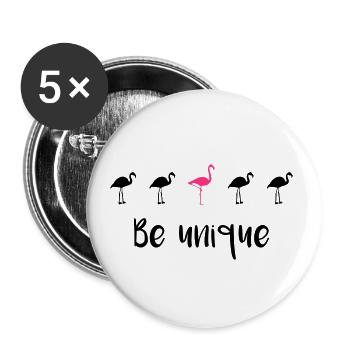 Be unique! - Buttons small 1''/25 mm (5-pack) - white - Front