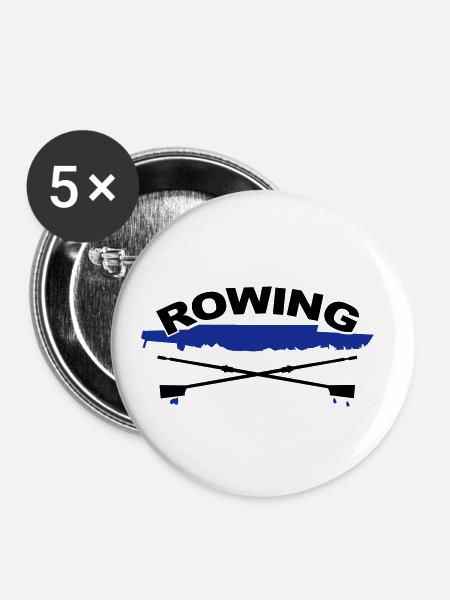 Rudern, Rowing - Buttons klein 25 mm (5er Pack) - Weiß
