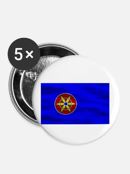 Wer Flagge - Buttons klein 25 mm (5er Pack) - Weiß